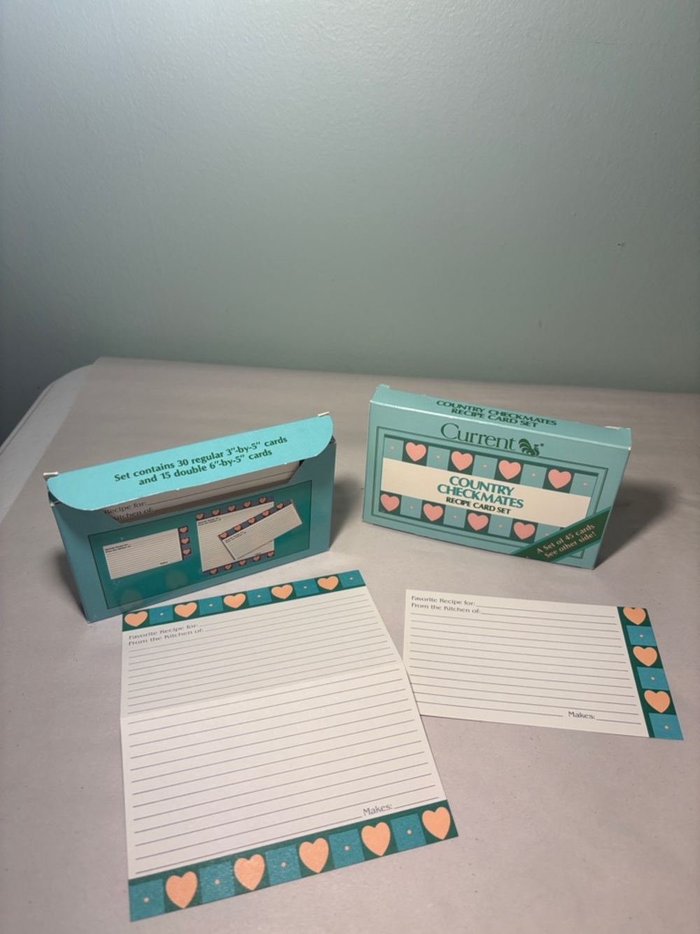 Vintage Current Country Checkmates Recipe Card Set